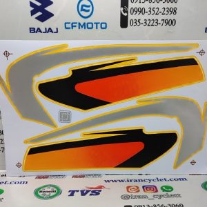 برچسب كامل باك موتور سیكلت هندا اگزایتر 81 شال نقره ای دور زرد