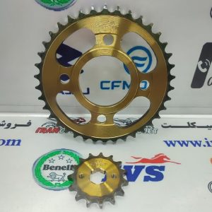 دنده چرخ زنجیر جلو و عقب موتور سیکلت هندا 125 طلایی ( دست )
