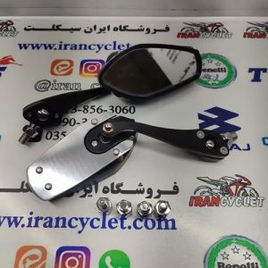 آینه اسپرت پایه رنتال تاشو انواع موتور سیکلت نقره ای ( جفت )