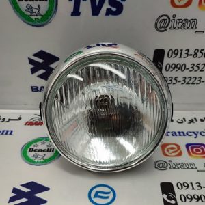 چراغ بلوري جلو كامل فلزي موتور سيكلت هندا CG سي جي شيشه اي ( زه لاكي )