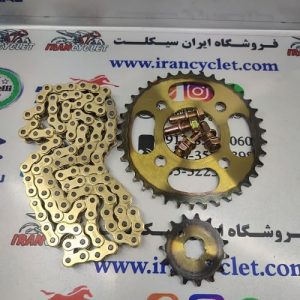 ست دنده چرخ زنجیر کامل موتور سیکلت هندا طلایی درجه 1