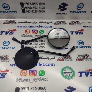آینه موتور سیکلت هندا گرد پایه مشکی ( جفت )