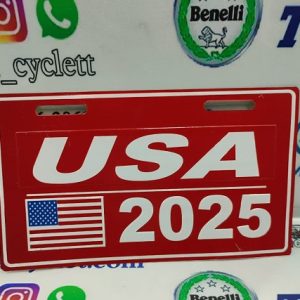 پلاک (نمره) فلزی تزئینی انواع موتور سیکلت هندا (USA قرمز)