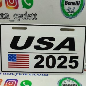 پلاک (نمره) فلزی تزئینی انواع موتور سیکلت هندا (USA سفید)