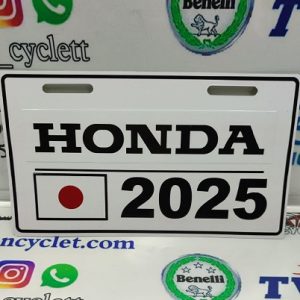 پلاک (نمره) فلزی تزئینی انواع موتور سیکلت هندا (هندا 2025 سفید)