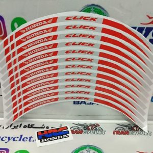 برچسب دور رینگ انواع موتور سیکلت هندا کلیک قرمز نقره ای (دست)