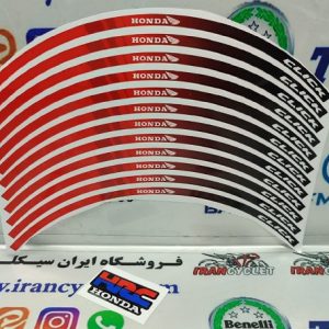 برچسب دور رینگ انواع موتور سیکلت هندا کلیک قرمز مشکی (دست)