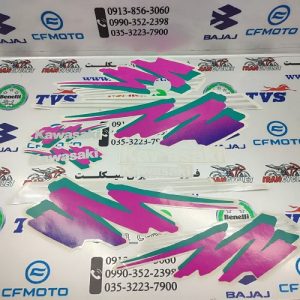 برچسب کامل موتور سیکلت کاواساکی جهانرویی بنفش (دست)