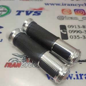 لاستیک سر دسته موتور سیکلت هندا فلزی تزئینی نقره ای (دست)