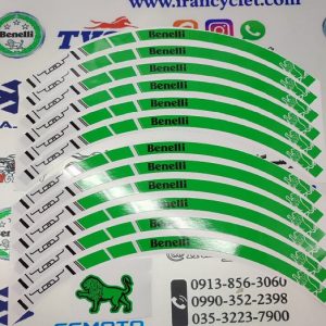 برچسب دور رینگ انواع موتور سیکلت بنلی سبز سفید