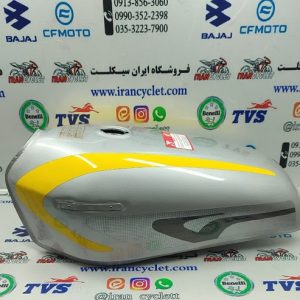 باک موتور سیکلت هندا نقره ای کاستوم زرد (با قاب بغل)