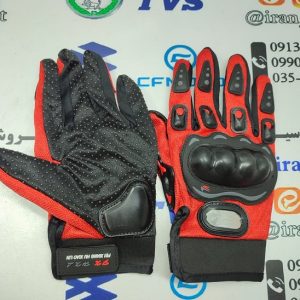 دستکش حرفه ای ضربه گیر دار موتور سواری قرمز