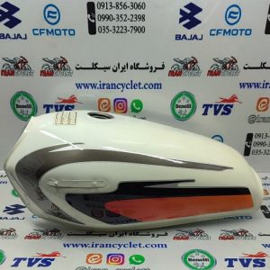 باک موتور سیکلت هندا سفید 81 کاستوم (با قاب بغل)