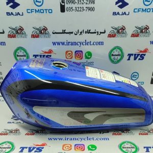 باک موتور سیکلت هندا آبی جوهر کاستوم مشکی (با قاب بغل)