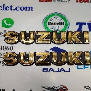 مارک آرم برجسته باک موتور سیکلت سوزوکی طلایی پلاستیکی