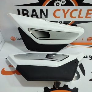 قاب درب بغل موتور سیکلت ساوین MKZ 200 سفید خط و خشدار (مدل1)